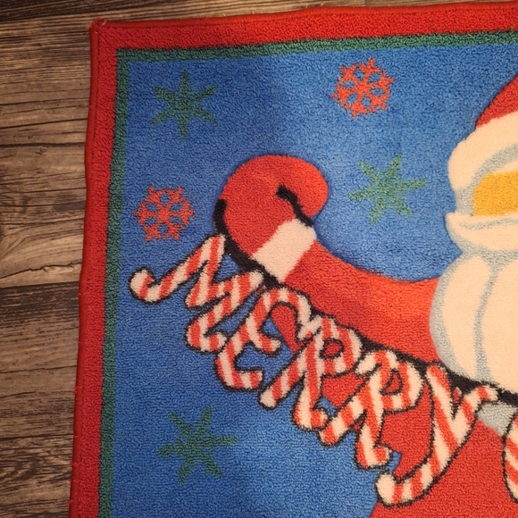 Festive Santa Door Mat - Red, Blue, White - Picture 3 of 8